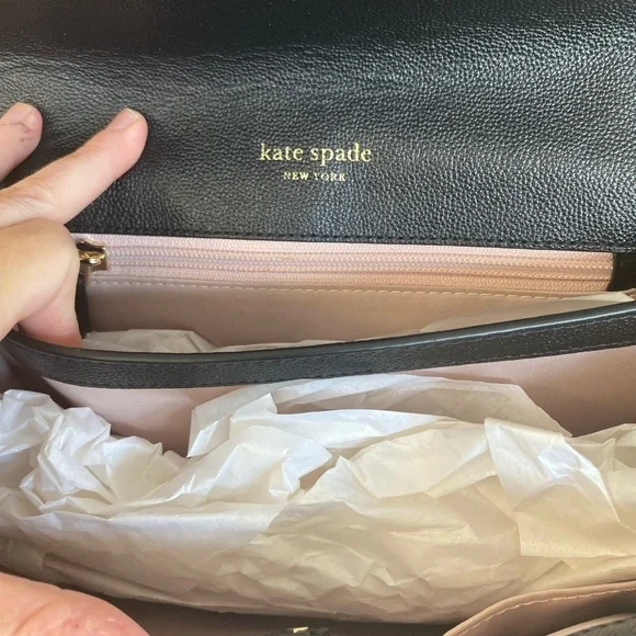 Kate Spade Black Crossbody Bag with Gold Chain - Picture 3 of 5